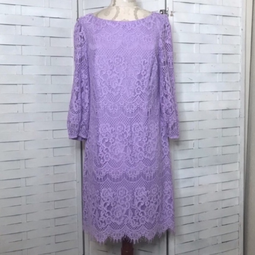 Eliza J Lavender Lace Mini Dress